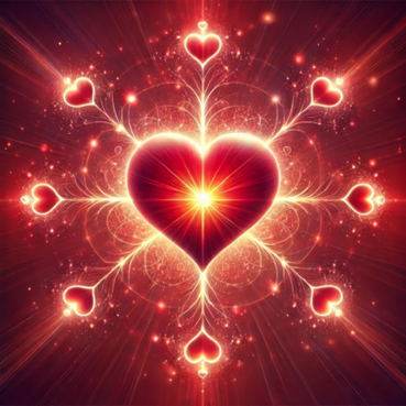 Positionnement conscient - Cœurs lumineux